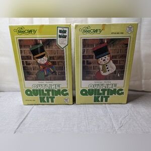 Bee Crafty Christmas Quilting Kits Stocking  Soldier Snowman New Lot Of 2 Vintag